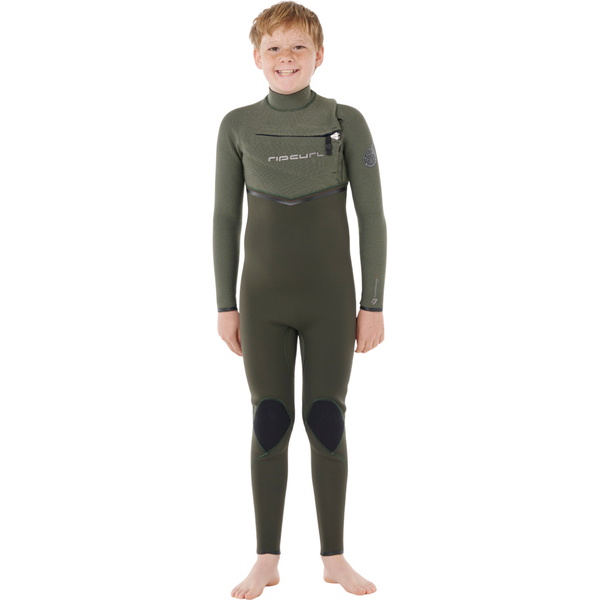 2026 Rip Curl Júnior Flashbomb Pro 4/3mm Chest Zip Fato De Mergulho 14JBFS - Deep Cactus